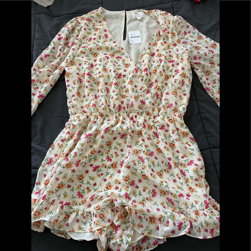 Long sleeve floral romper